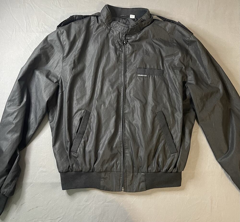 Vintage Members Only Black Bomber Jacket Size 42 Zipper Great Condition Large